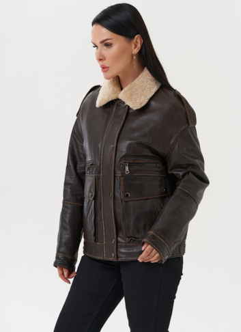 Кожаная куртка-пилот 