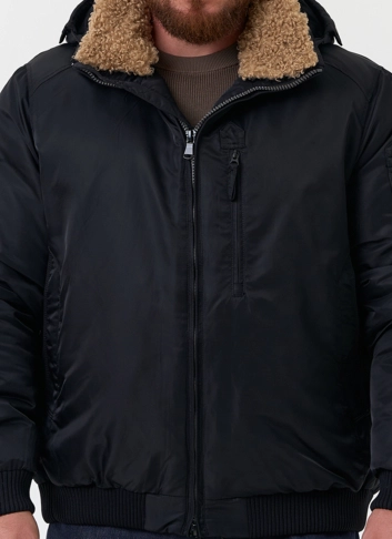 Мужская куртка бомбер с капюшоном фото