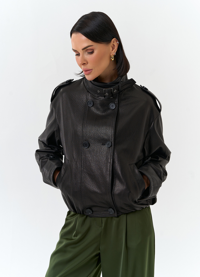 Женская куртка из натуральной кожи модель № 32677 универмаг малина