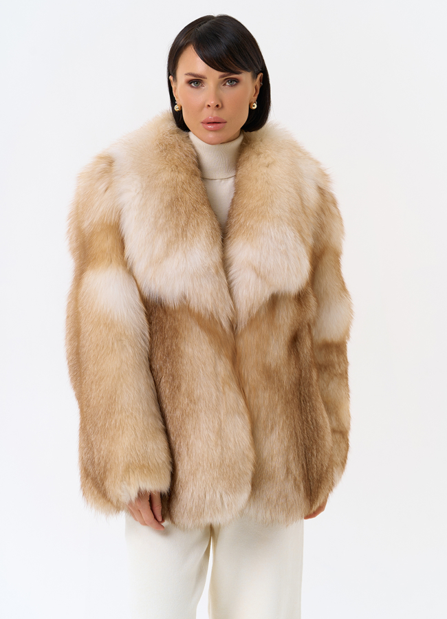 Куртка из лисы модель № 32014 универмаг малина