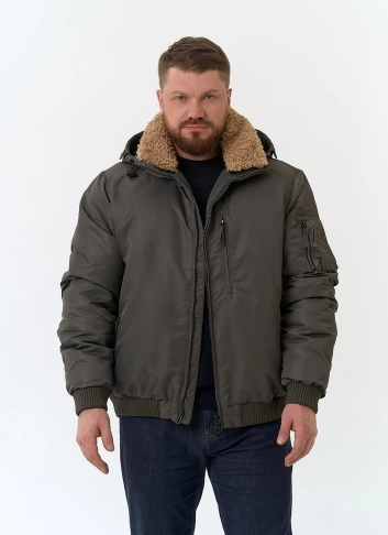Мужская куртка бомбер с капюшоном фото