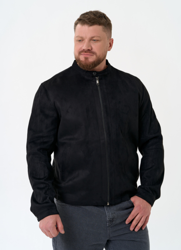 Мужская куртка из эко замши черного цвета