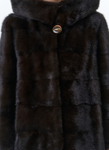 Норковая шуба с капюшоном