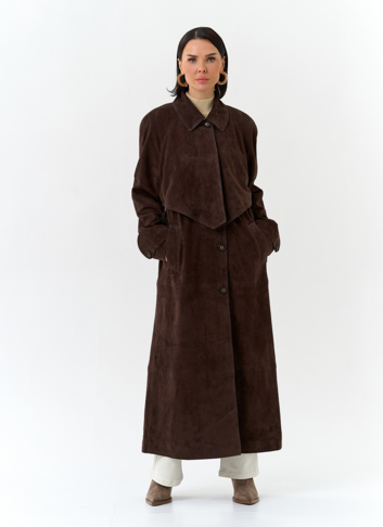 Женский плащ из натуральной замши