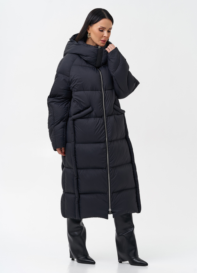 Женский пуховик с капюшоном  модель № 28972 в кредит