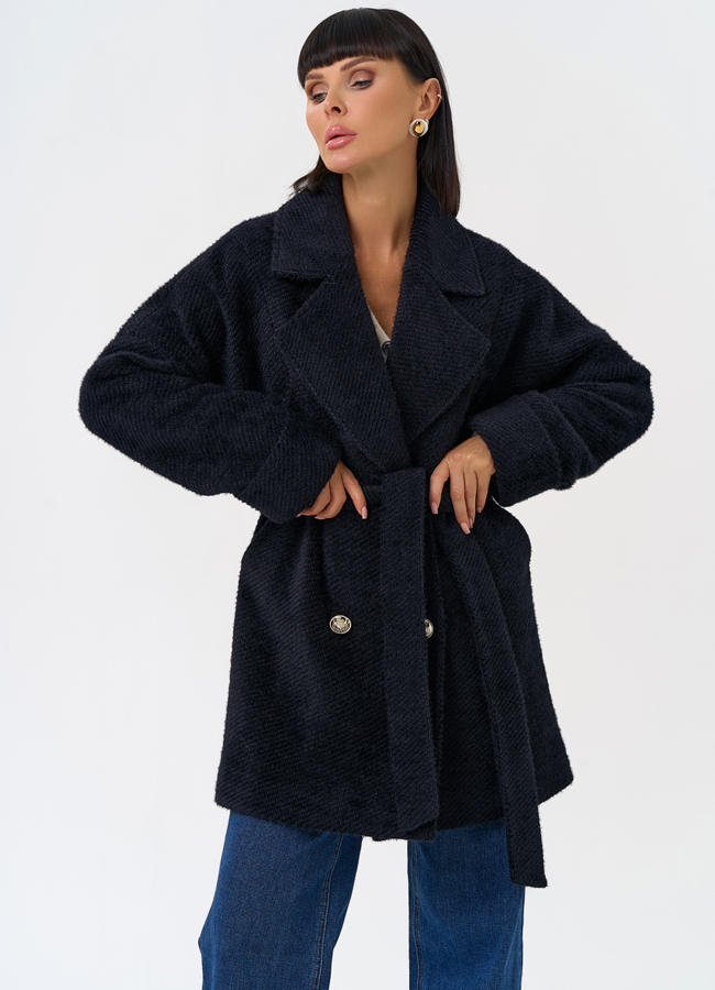 фото Женское полупальто с английским воротником модель № 31484