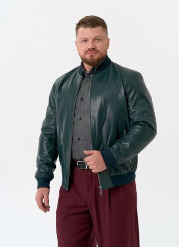 Мужская куртка бомбер из натуральной кожи