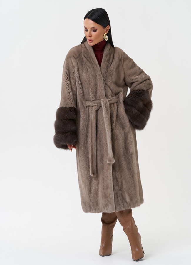 Шуба из меха скандинавской норки модель № 28634 универмаг малина