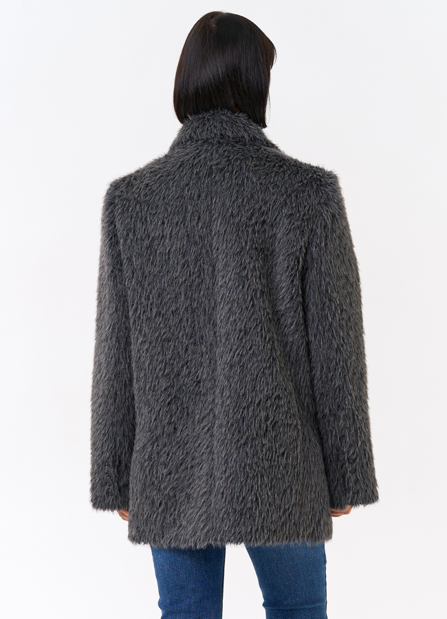 Женское утепленное пальто с английским воротником модель № 31880 в кредит