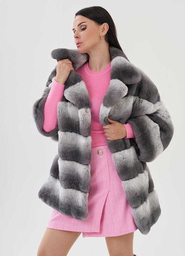Шуба из кролика оверсайз модель № 25046 универмаг малина