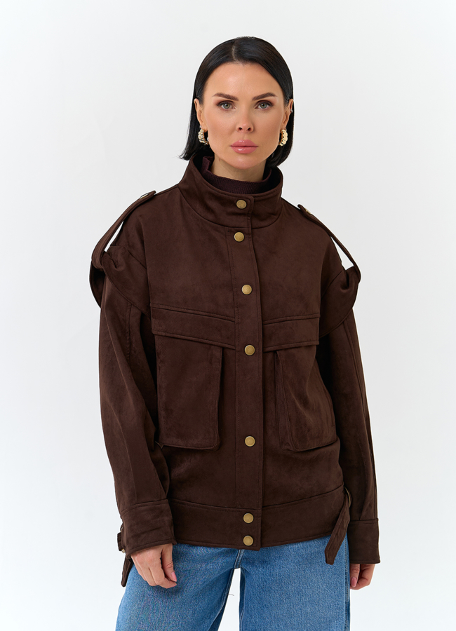 Женская куртка из эко замши модель № 32785 универмаг малина