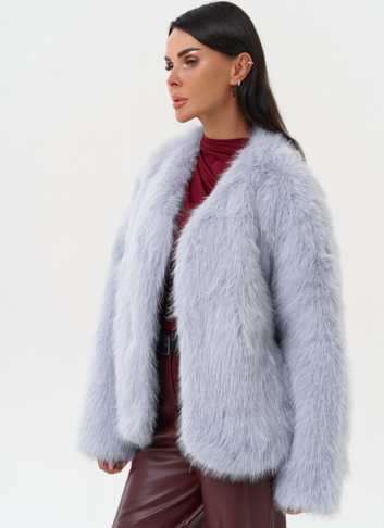 Короткая женская шуба из эко меха