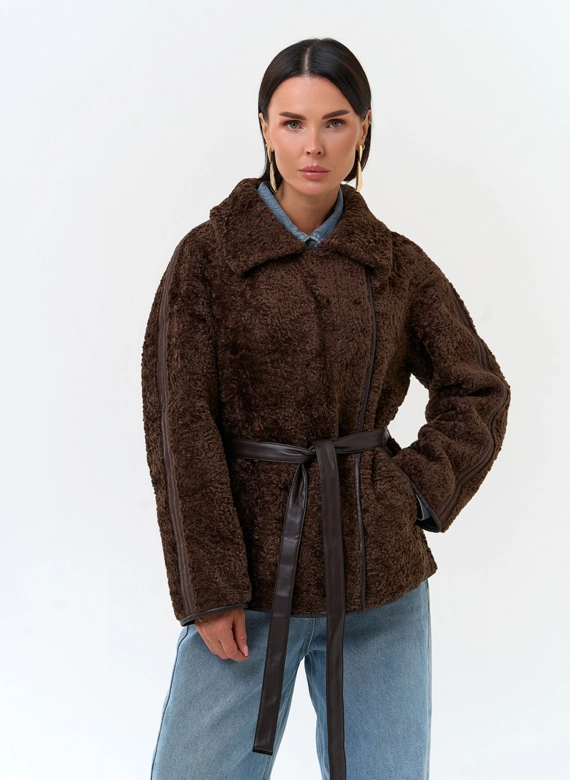 Женская дубленка из экокожи
