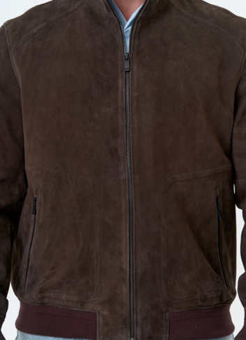 Мужская куртка бомбер из натуральной замши