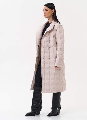 Женское утепленное пальто с английским воротником