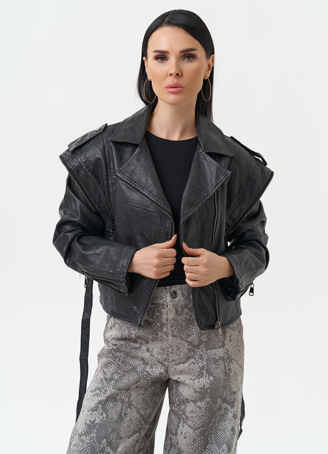 Куртка женская из эко кожи в стиле ретро модель № 30311 универмаг малина