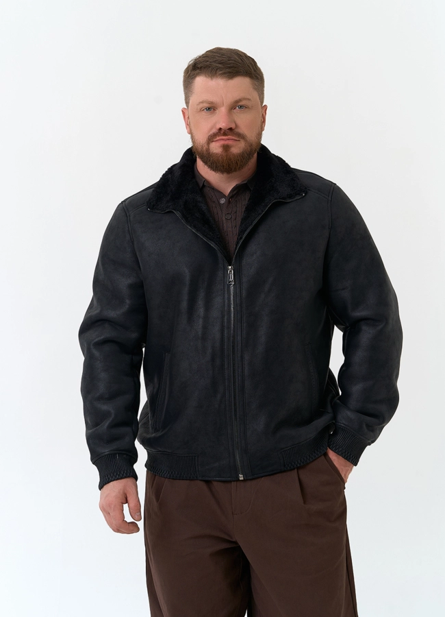 Мужская дубленка из эко замши модель № 34091 в рассрочку фото