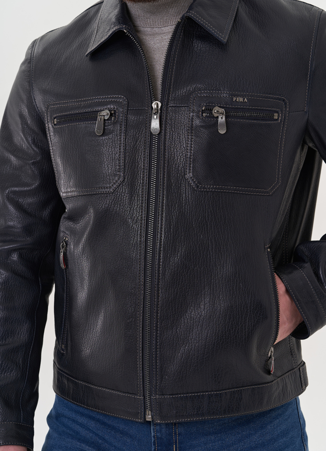 Мужская кожаная куртка 