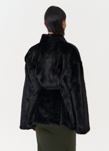 Норковый жакет черного цвета