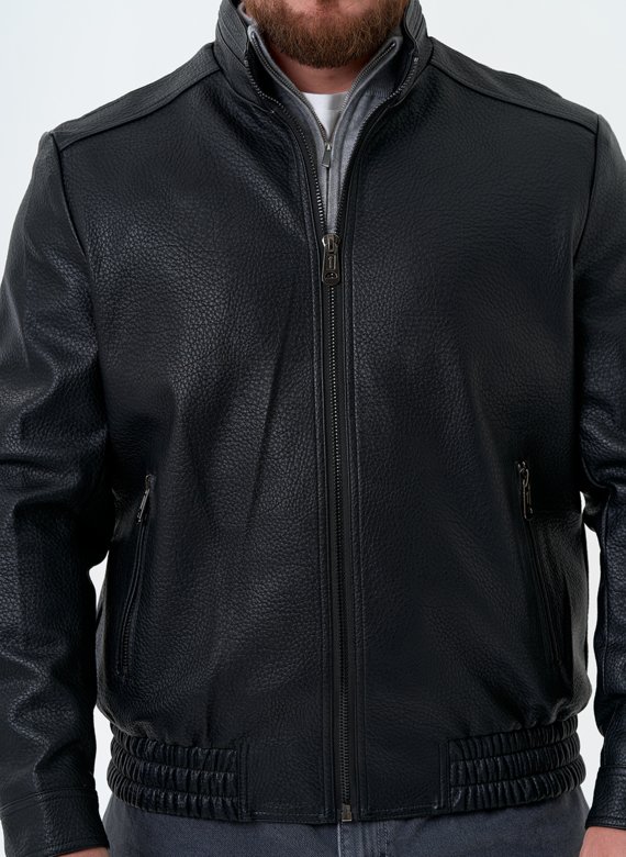 Мужская куртка бомбер из эко кожи