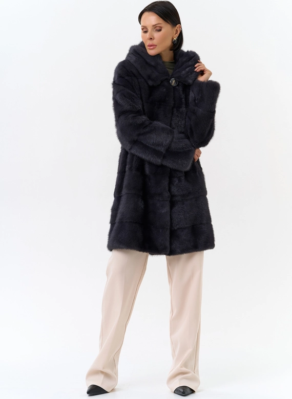 Норковая шуба трансформер с капюшоном