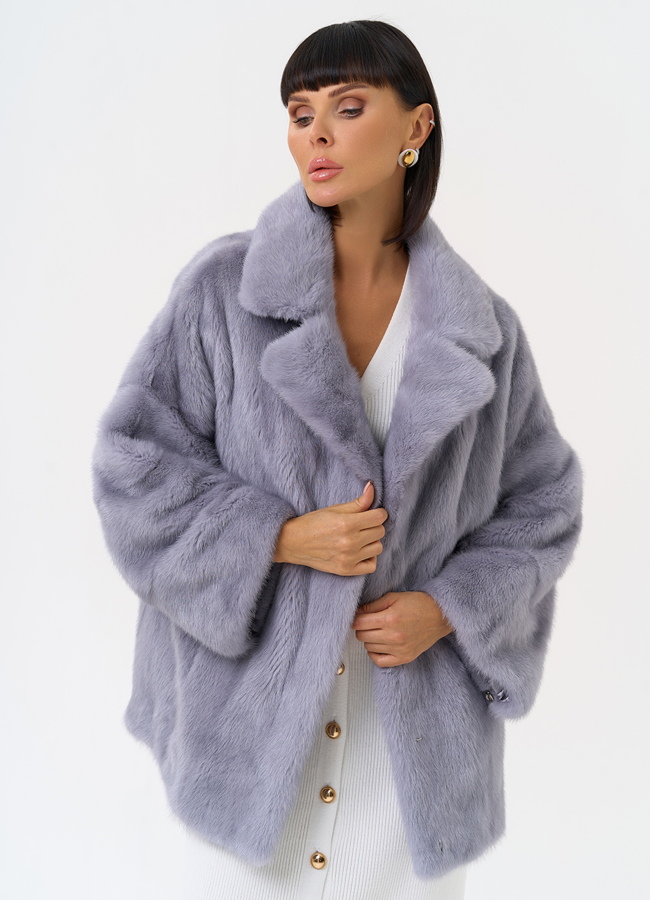 Куртка из меха норки с английским воротником модель № 26082 универмаг малина