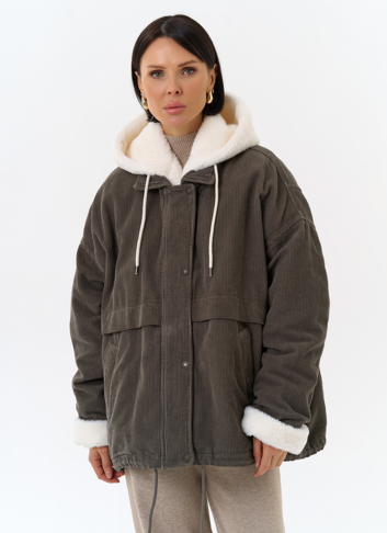 Женская утепленная куртка с отделкой из эко меха Женская утепленная куртка с отделкой из эко меха