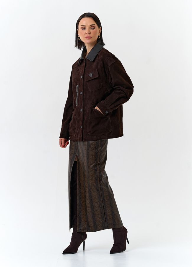 Женская куртка из натуральной замши модель № 32526 универмаг малина