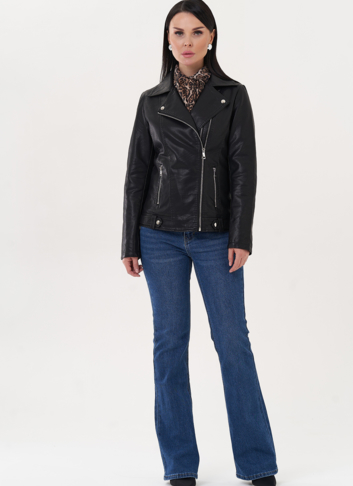 Куртка "косуха" из эко кожи с двойной молнией