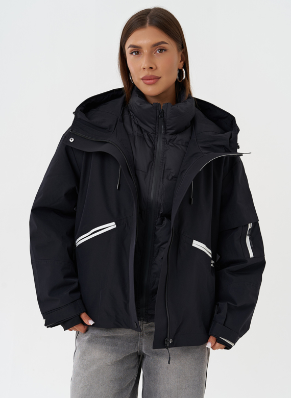 Двойная куртка с капюшоном