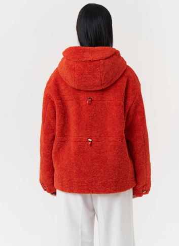 Куртка из эко меха с капюшоном