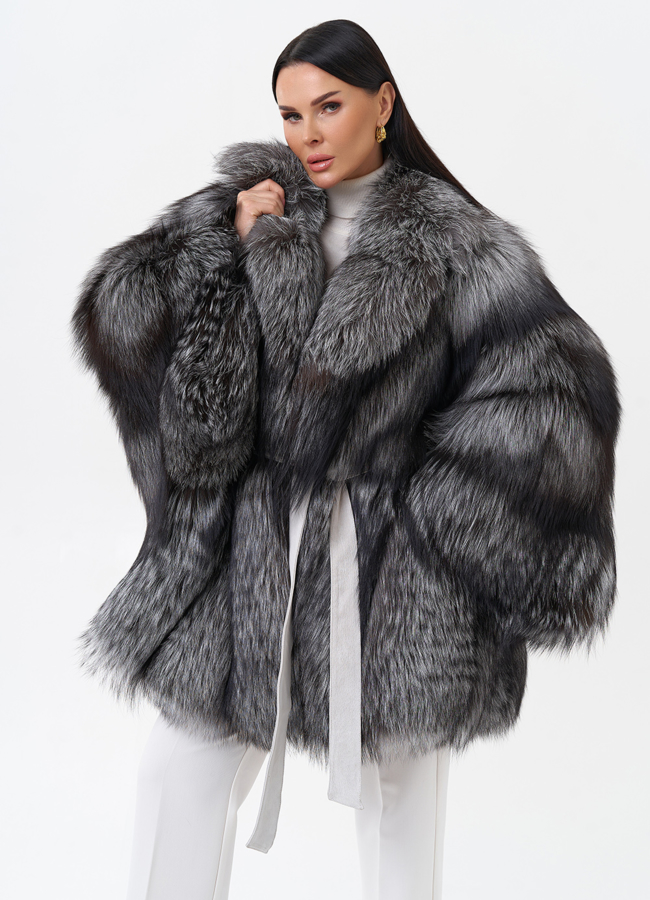 Шуба из чернобурой лисы модель № 29467 универмаг малина