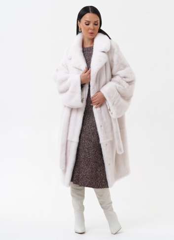 Белая норковая шуба