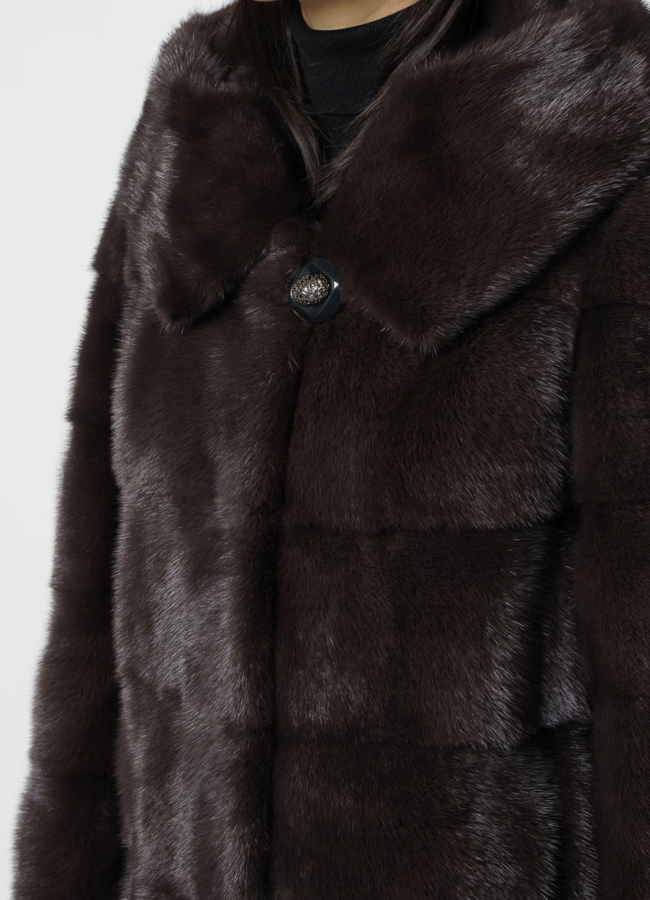 Норковая шуба с капюшоном трансформер 4 в 1 модель № 25925 универмаг малина