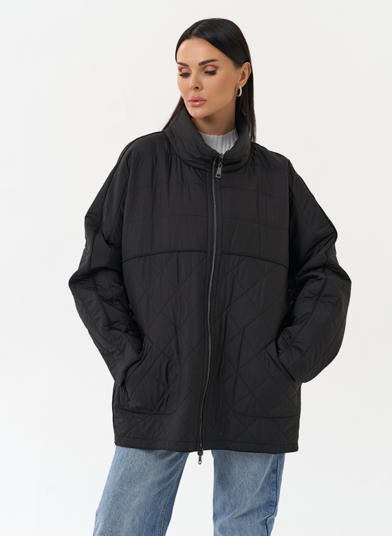 Женская двухсторонняя куртка с воротником стойкой