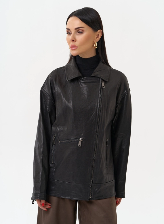 Женская косуха оверсайз черного цвета